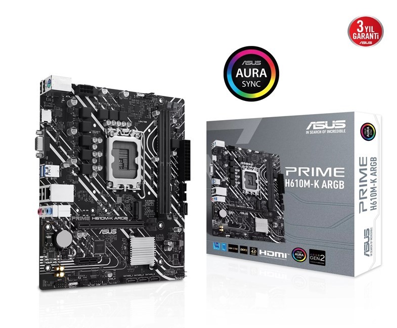 Asus Prime H610M-K ARGB D5 1700P Vga Hdmi