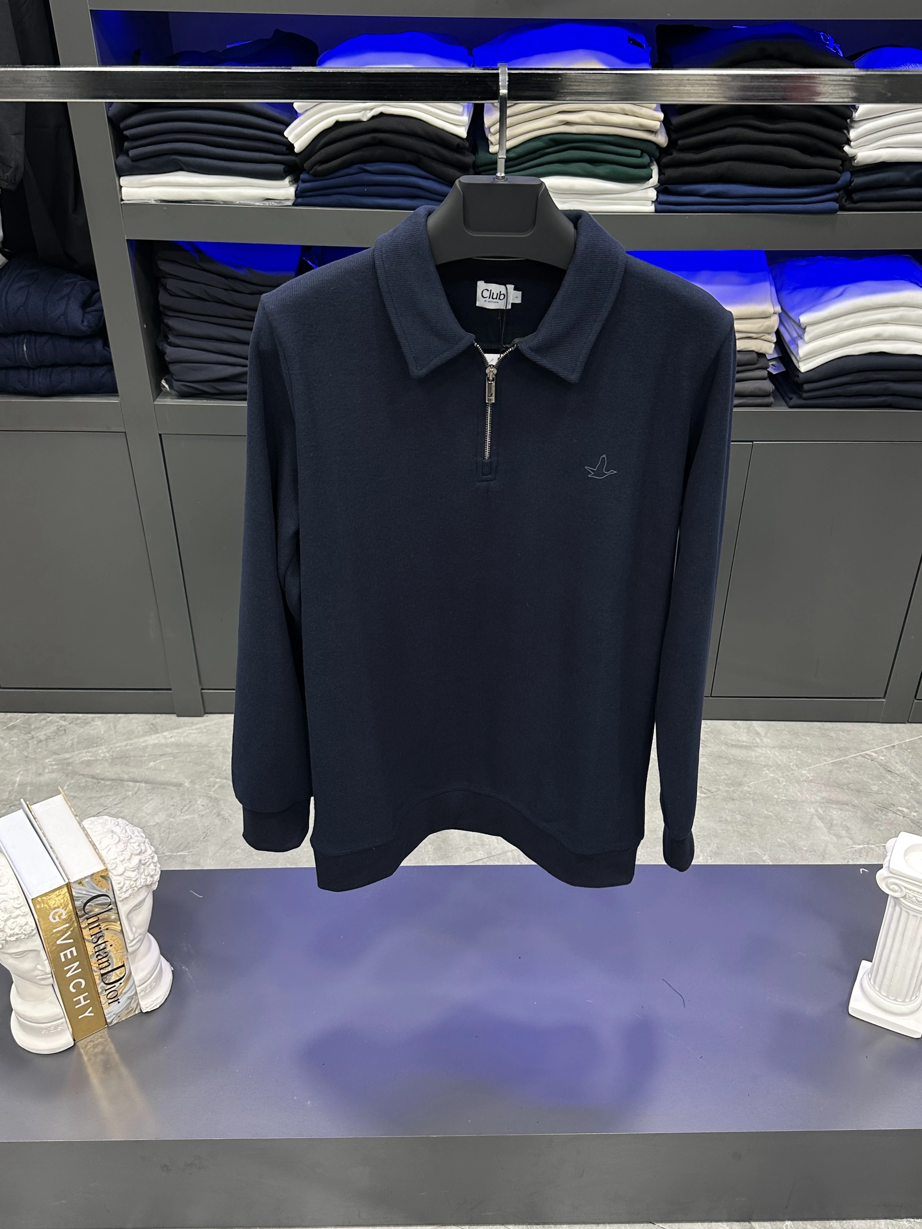 Bym Yakalı Sweat - Lacivert