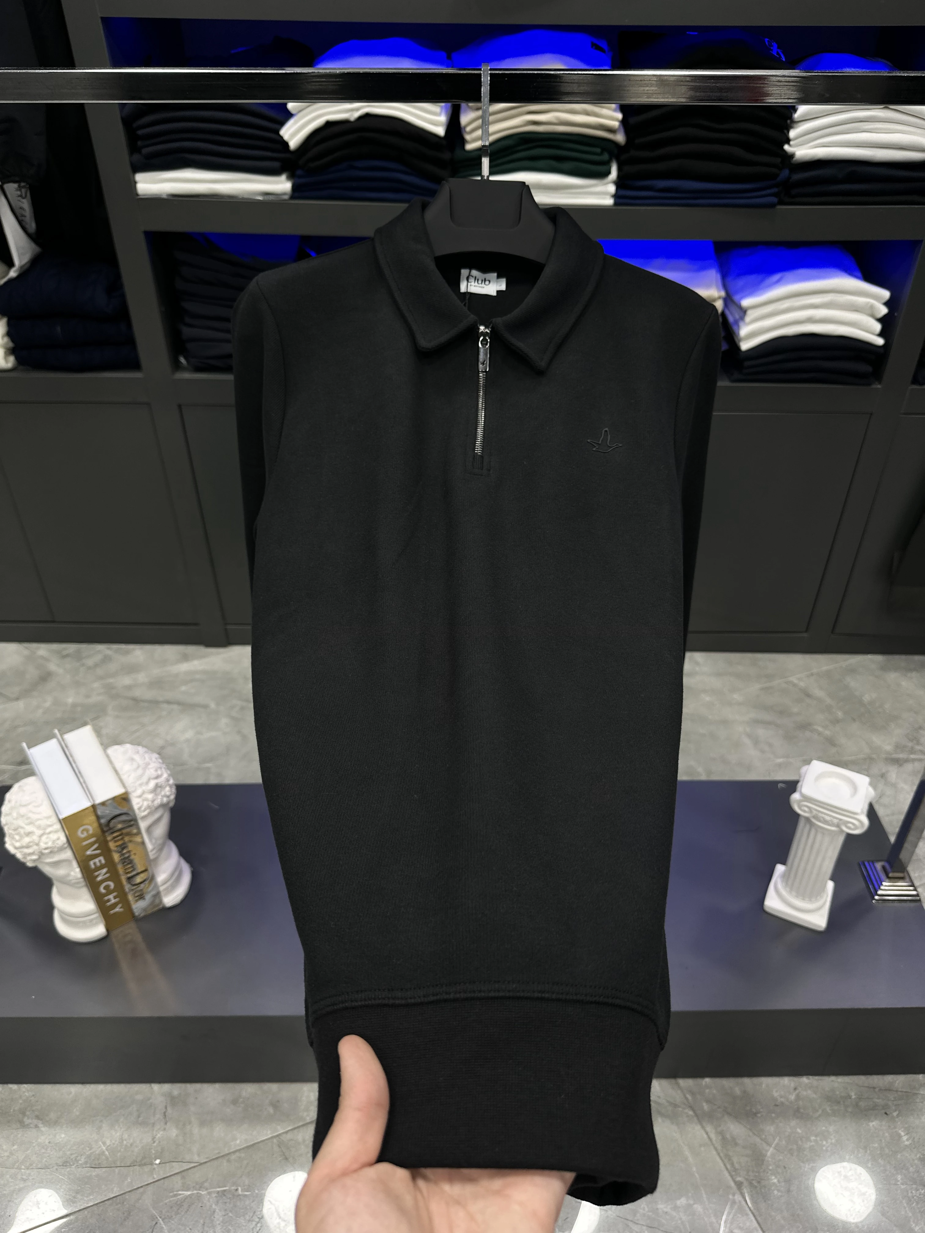 Bym Yakalı Sweat - Siyah