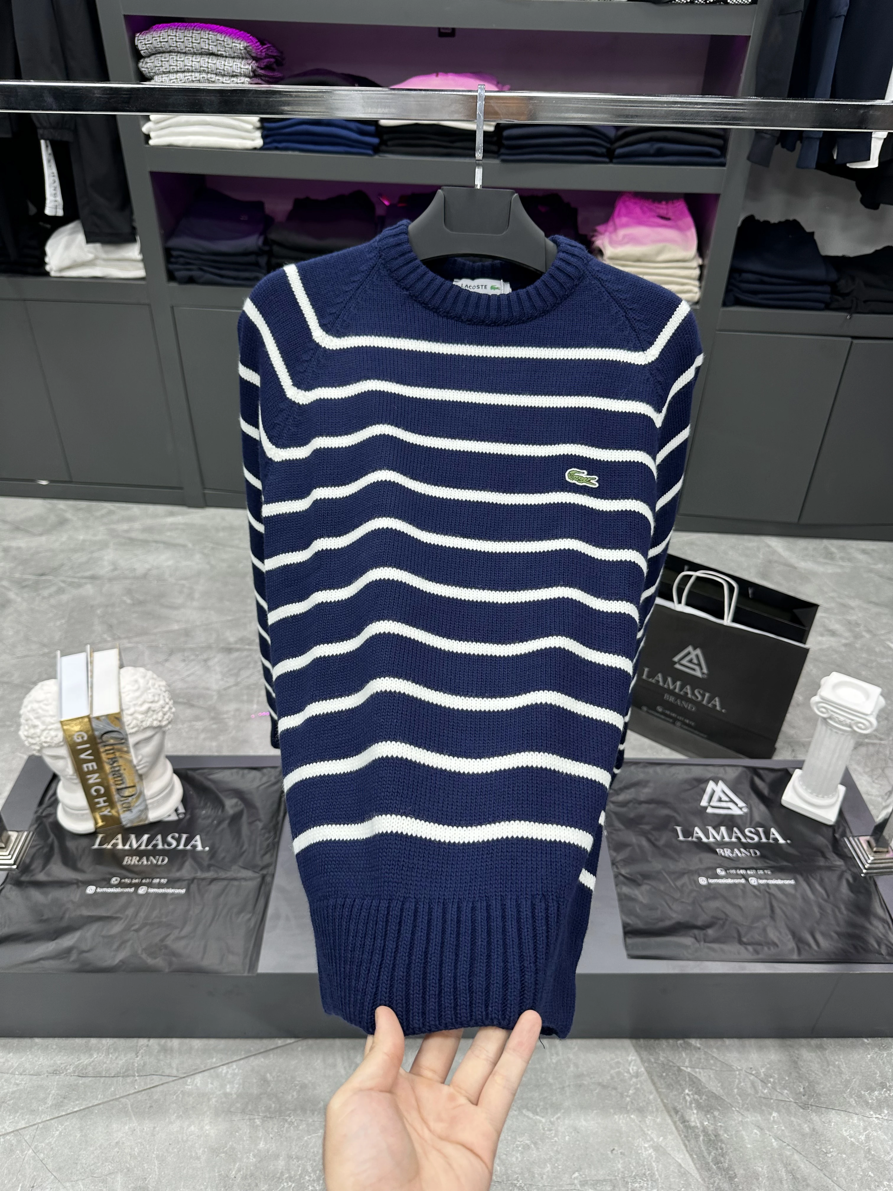 Lcs Şeritli Kazak - Lacivert