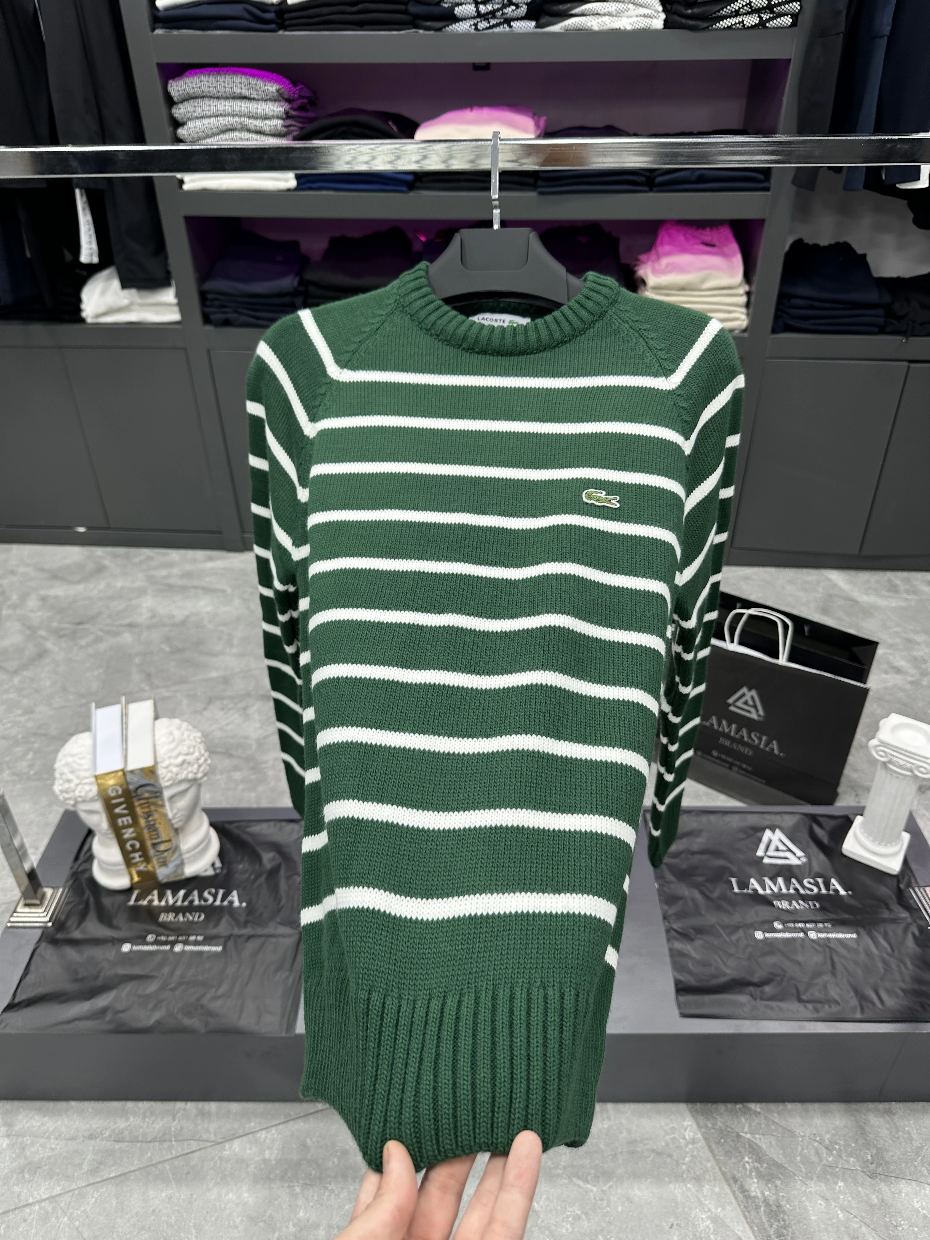 Lcs Şeritli Kazak - Yeşil