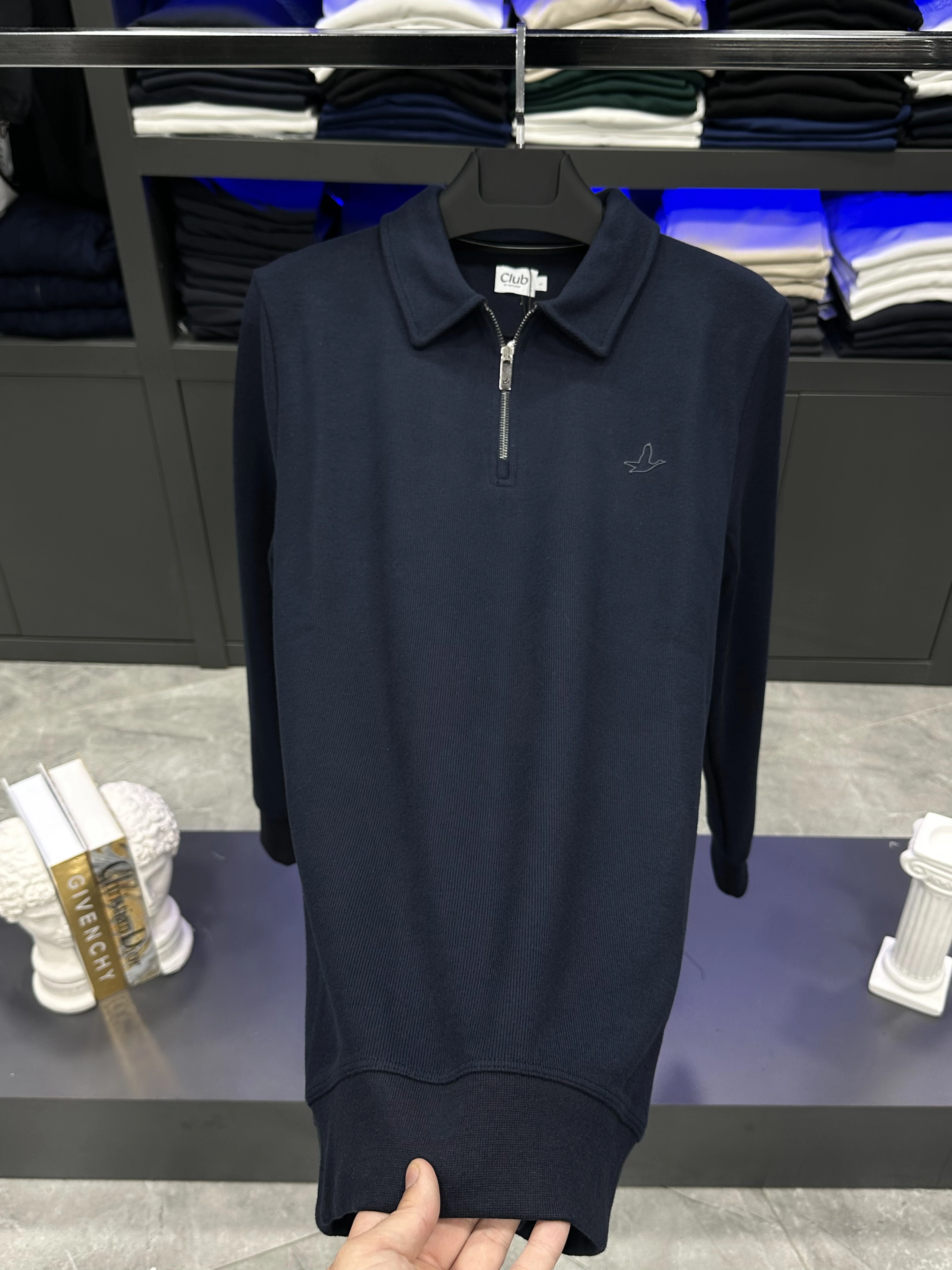 Bym Yakalı Sweat - Lacivert