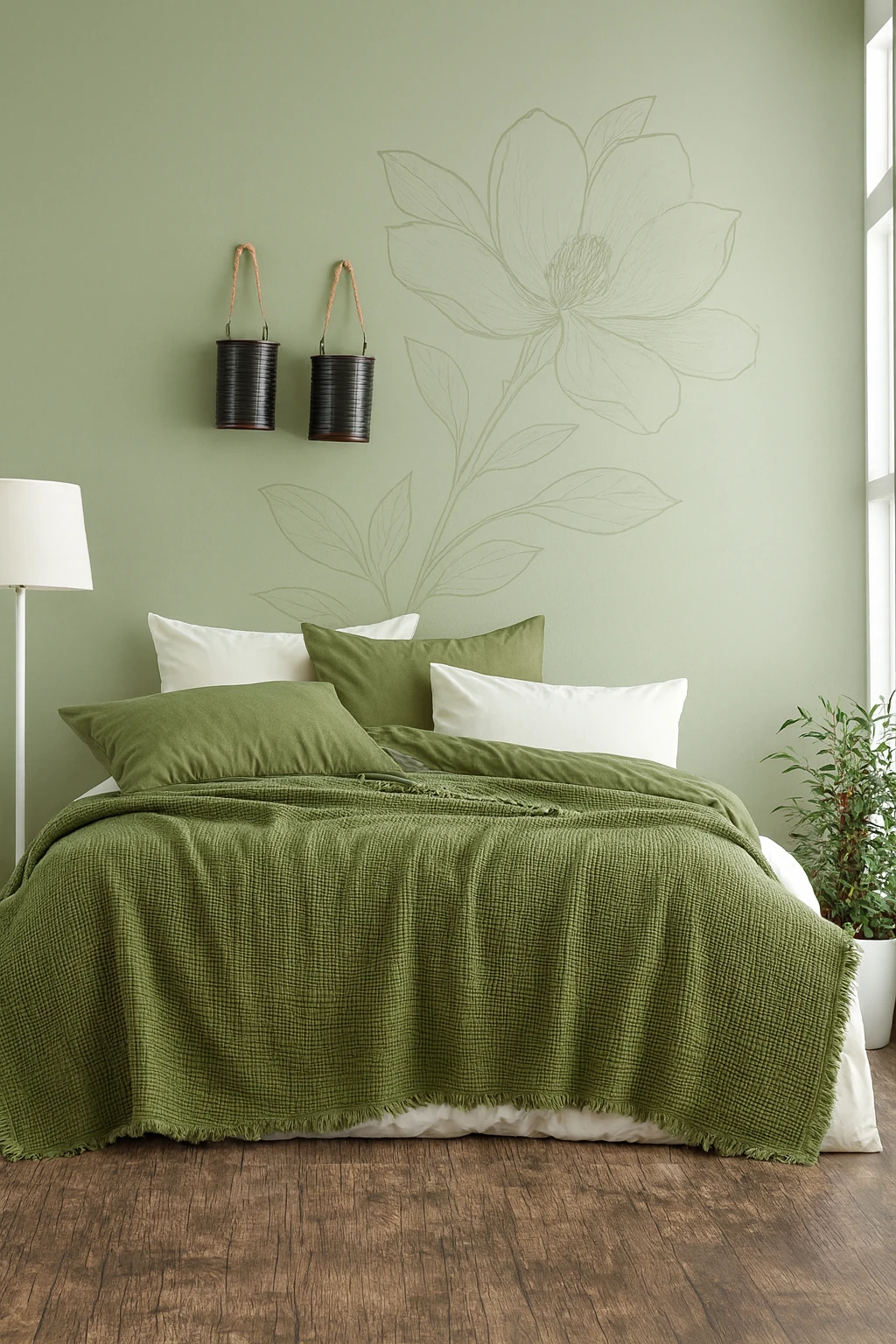 Tabu Home Müslin Çift Taraflı Çift Kişilik Yatak Örtüsü – 4 Katlı - Haki