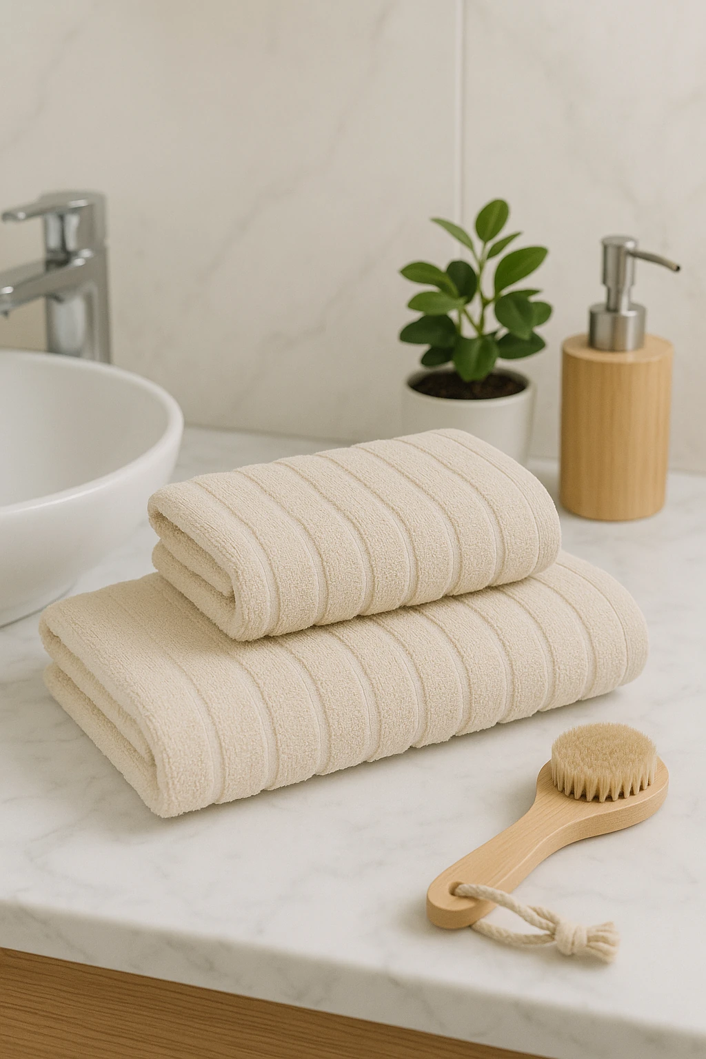 Tabu Home Dalga 2'li Havlu Seti - Bej