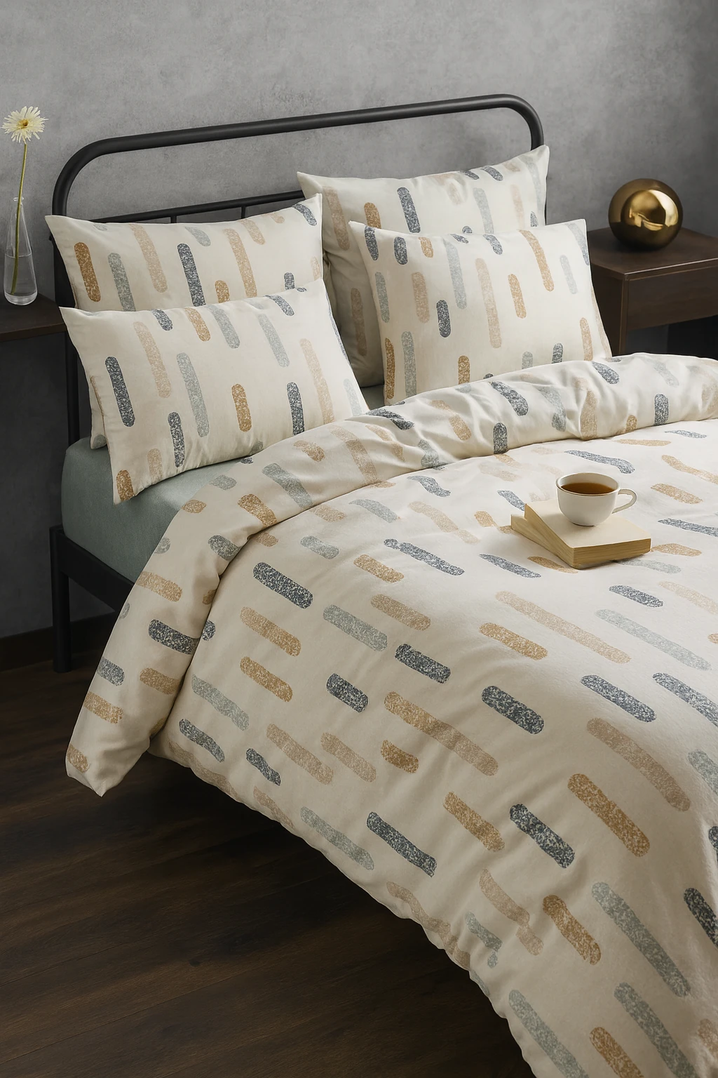 Tabu Home Ranforce Çizgili Harmoni Tek Kişilik Nevresim Seti