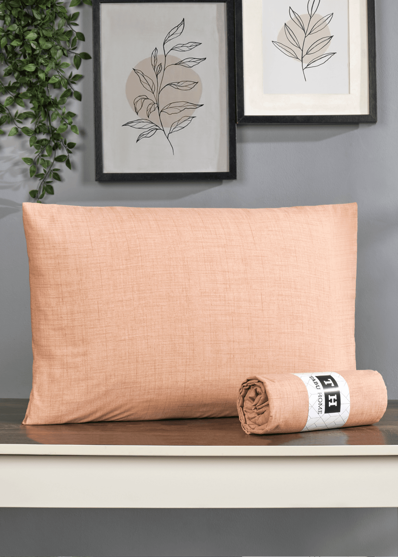 Tabu Home Ranforce Çift Kişilik Lastikli Çarşaf - Turuncu