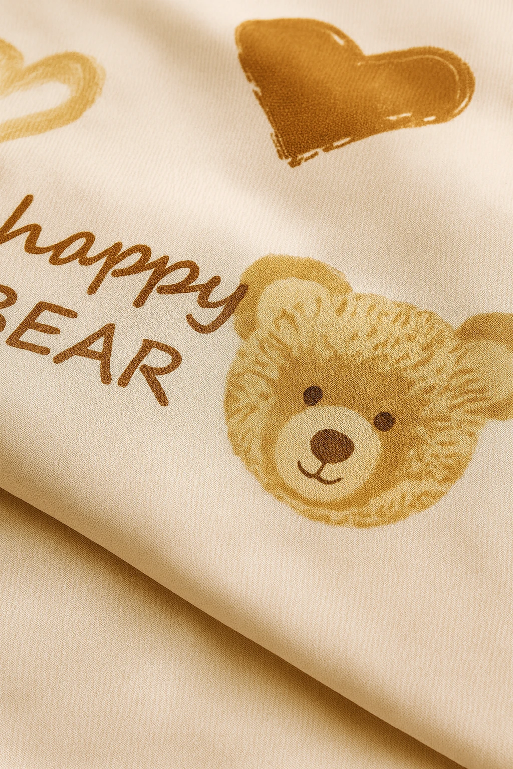 Tabu Home Ranforce Ayıcıklı Kalpli Çarşafı Lastikli Tek Kişilik Nevresim Takımı