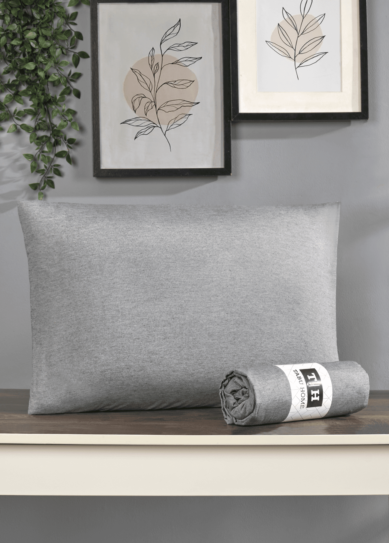 Tabu Home İpliği Boyalı Çift Kişilik Lastikli Çarşaf - antrasit