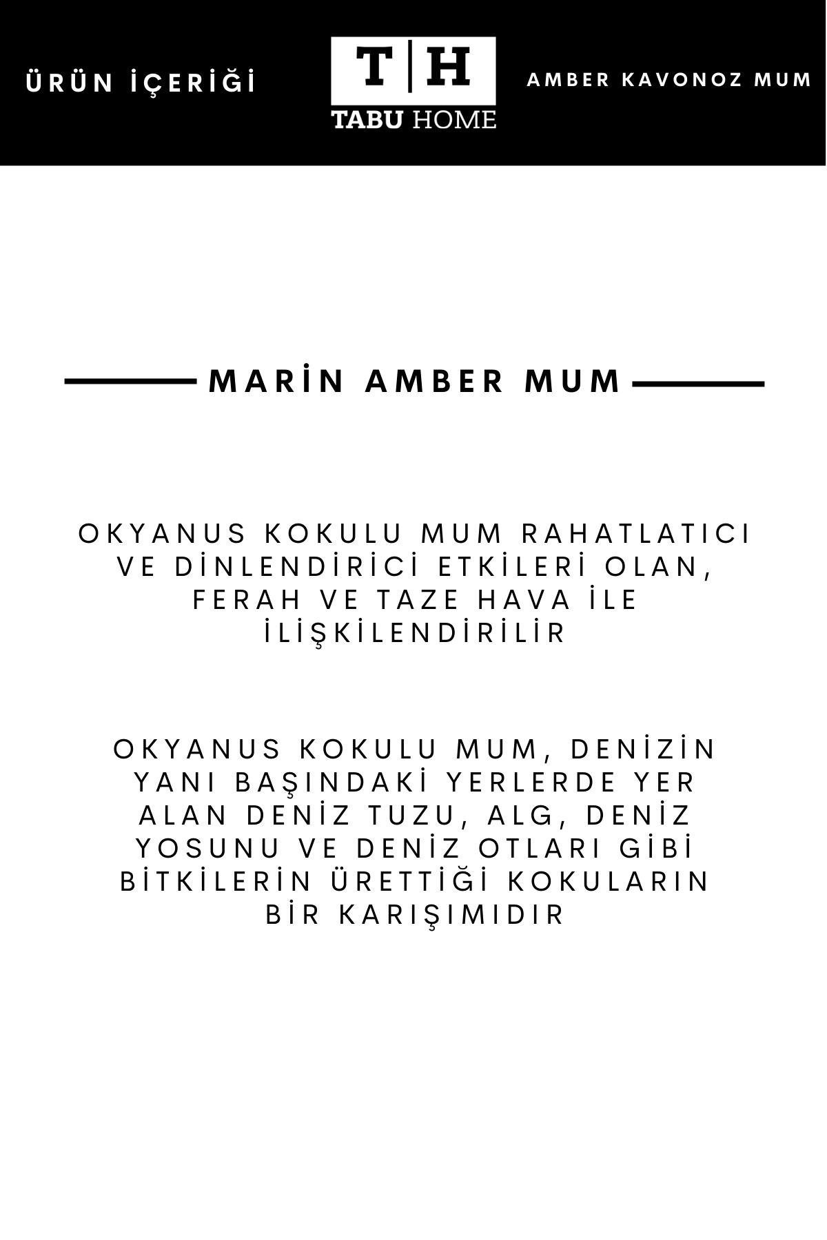  Tabu Home Marin Okyanus Kokulu Amber Kavanoz Mum