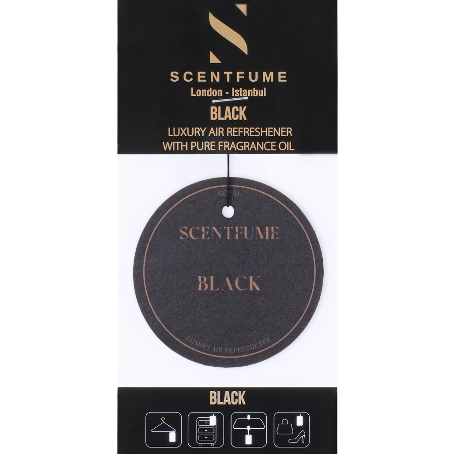 بطاقة رائحة سوداء - رائحة السيارة - معطر جو للسيارة - رائحة معلقة