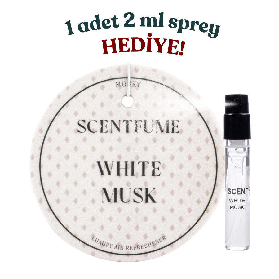 بطاقة برائحة المسك الأبيض - رائحة مركبة - معطر جو للسيارة - رائحة معلقة