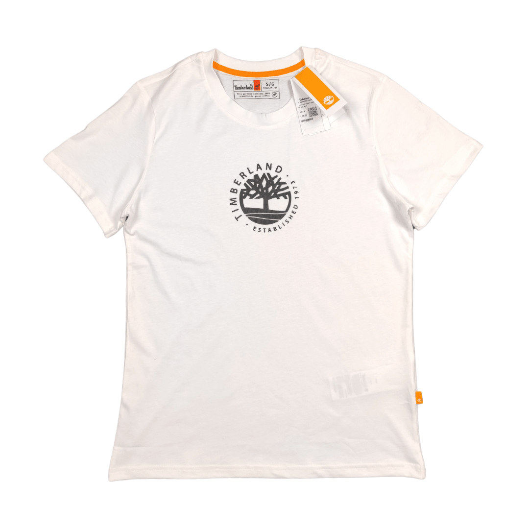 Tımberland Kadife Logo T-Shirt / Beyaz