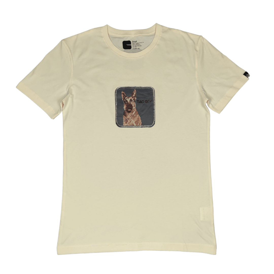 Yeni Sezon K-9 Baskılı T-Shirt / Ekru