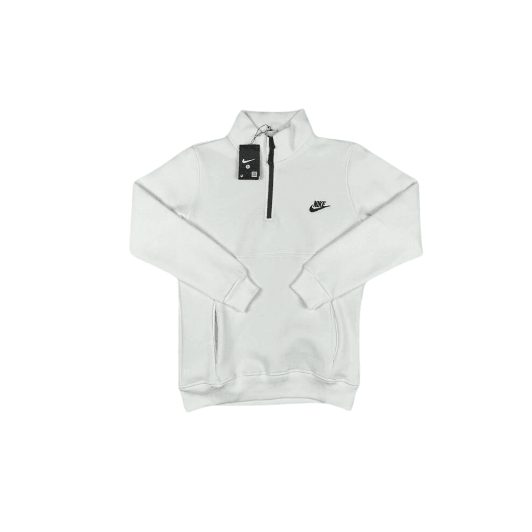 Nike Half Zip Nakış Logo sweatshirt /Beyaz