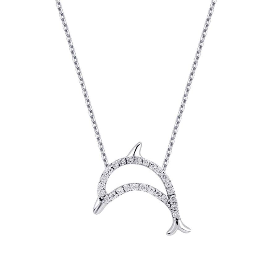 0.16 Carat Diamond Dolphin Necklace