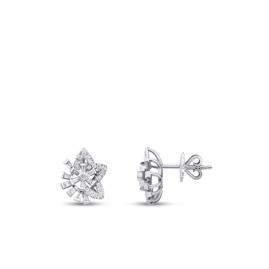 0.41 Carat Diamond Baguette Star Earrings