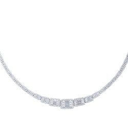 Gold Row Baguette Necklace
