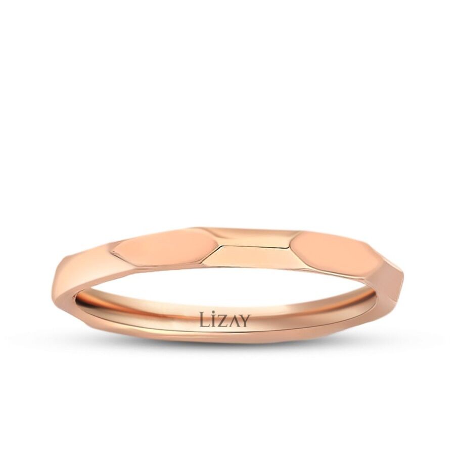 Gold Hexagon Moderner Ehering