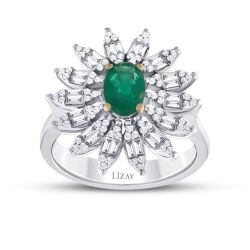 1,25 Karat Diamant Smaragd Ring