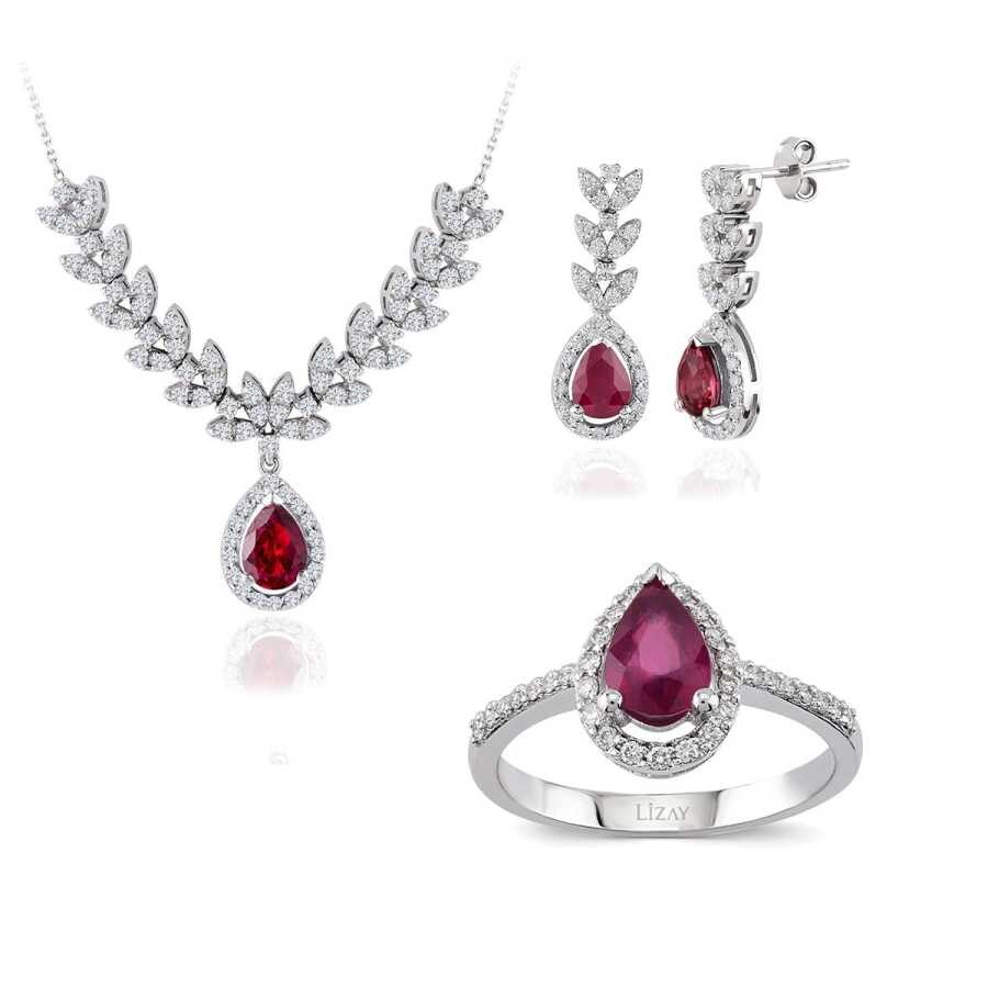 3.76 Carat Diamond Ruby Set