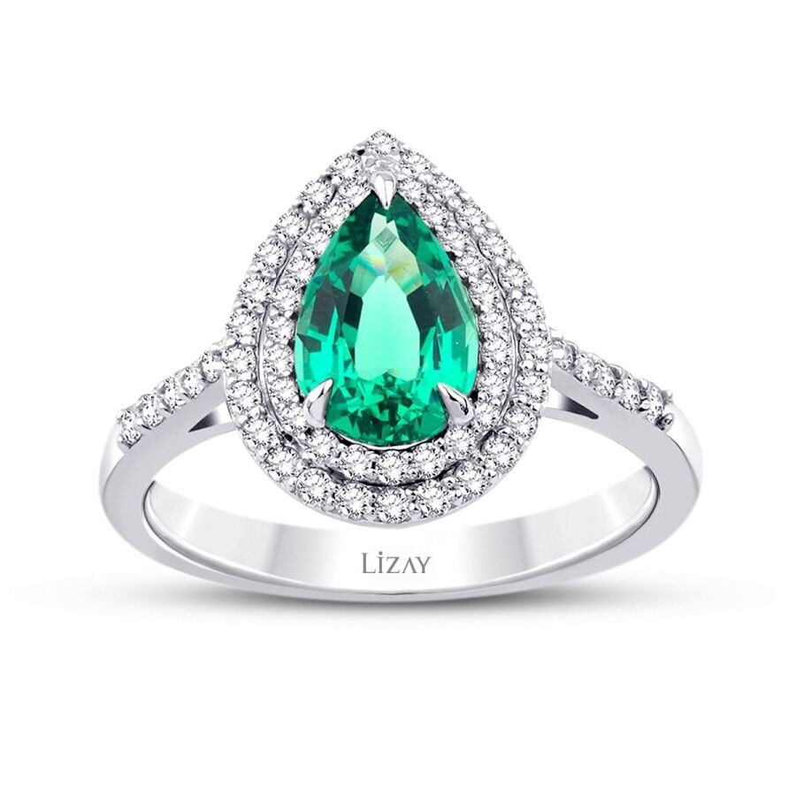 1.53 Carat Diamond Colored Stone Ring