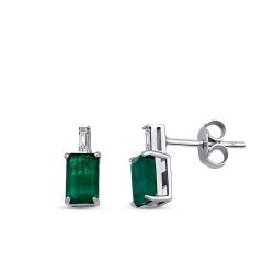 1,04 Karat Diamant Smaragd Ohrringe