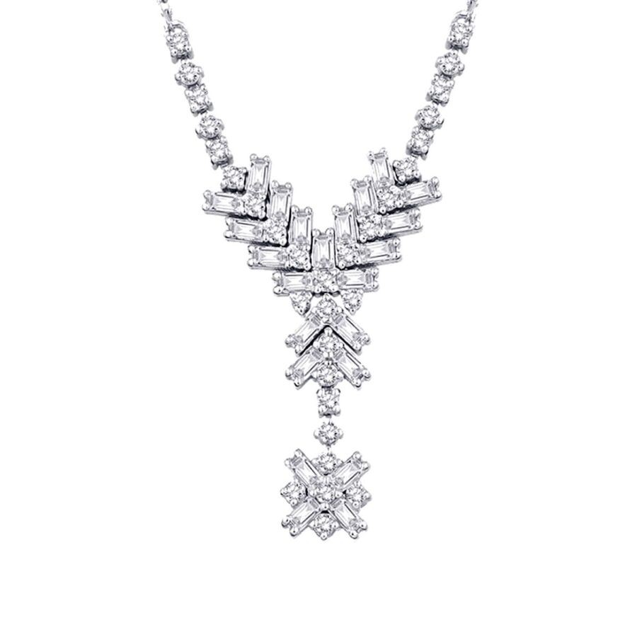 0.45 Carat Diamond Baguette Necklace