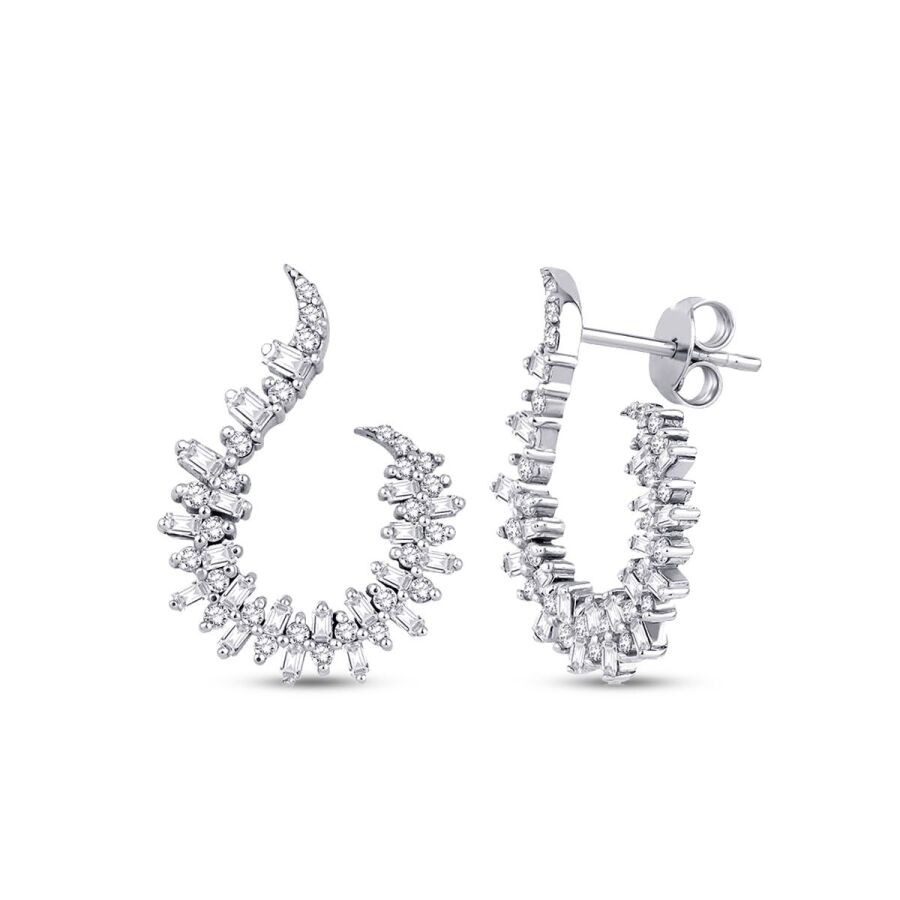 0.76 Carat Diamond Baguette Earrings