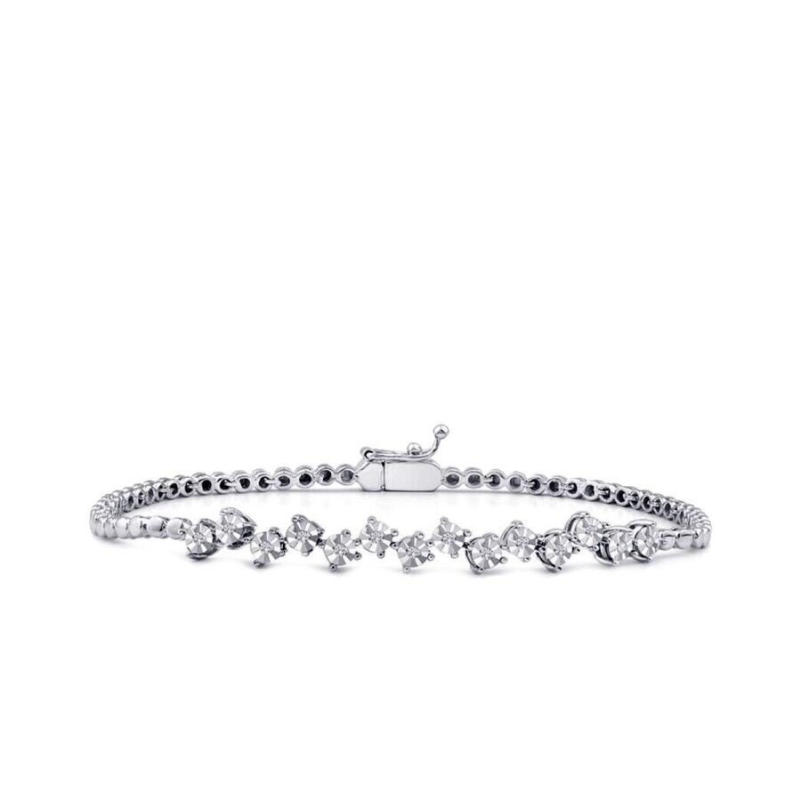 0.06 Carat Diamond-Effect Baguette Bracelet