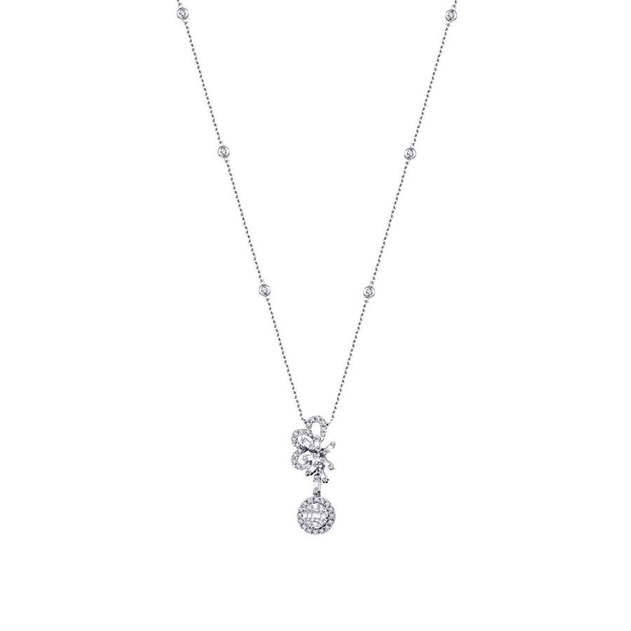 0.53 Carat Diamond Baguette Necklace