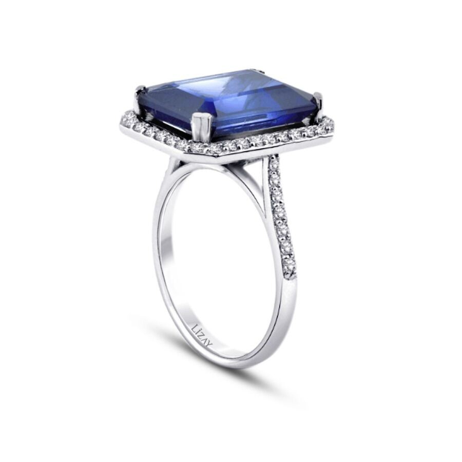 10.63 Carat Diamond Sapphire Ring