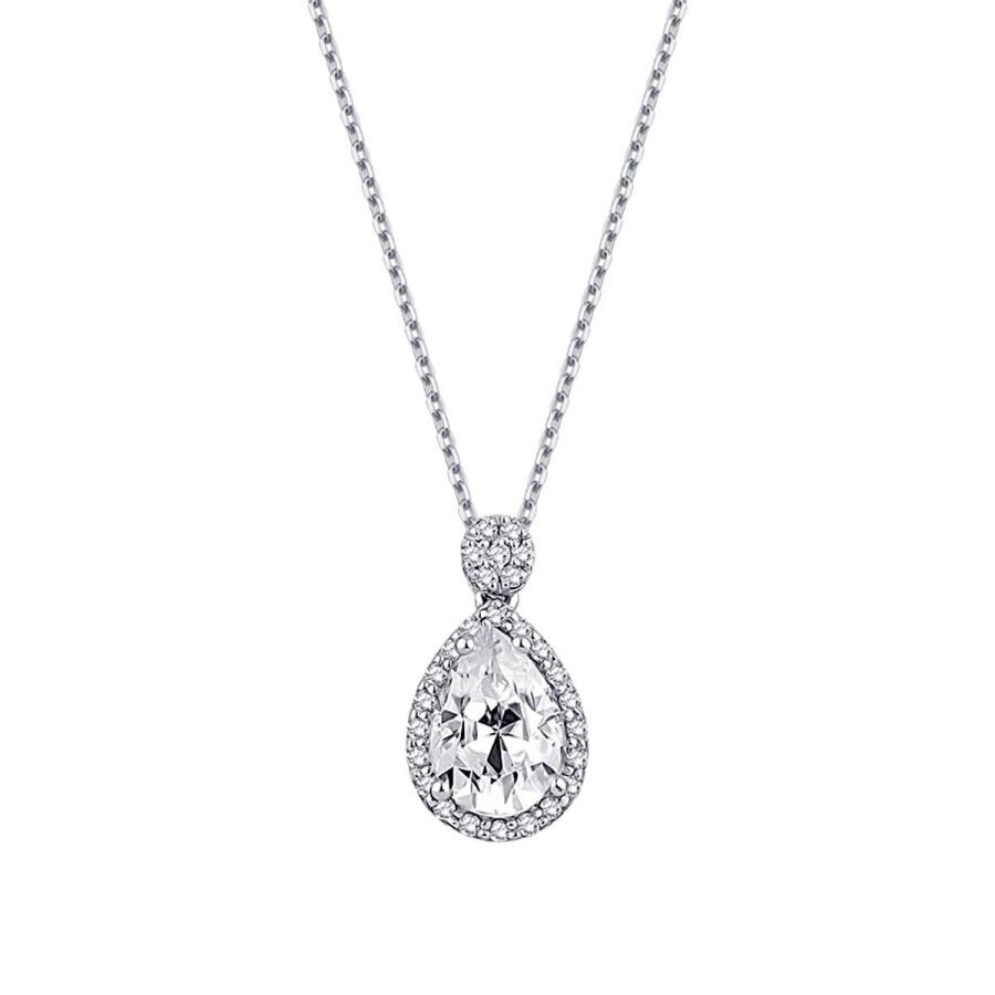 0.89 Carat Diamond White Topaz Necklace