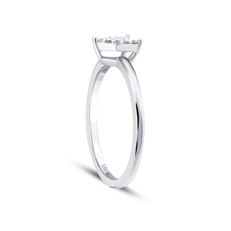 0.09 Carat Diamond White Gold Heart Ring