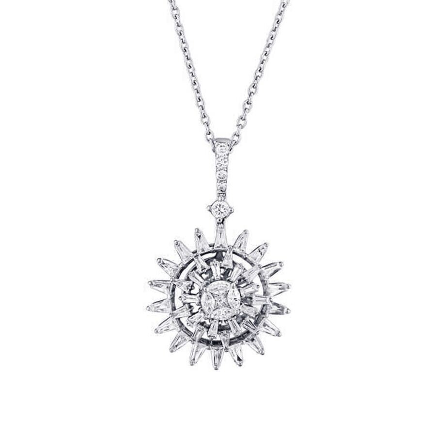 0.83 Carat Diamond Baguette Necklace