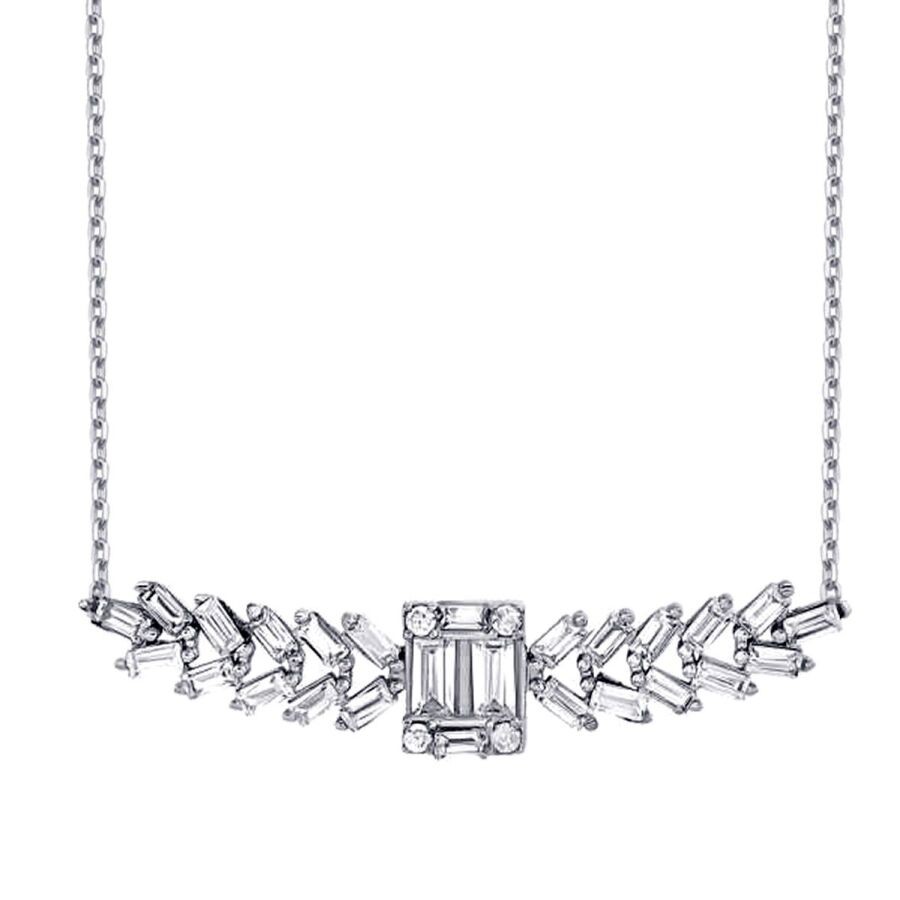 1.00 Carat Diamond Baguette Necklace