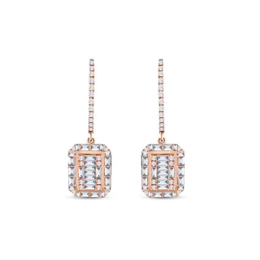 0.83 Carat Diamond Baguette Earrings