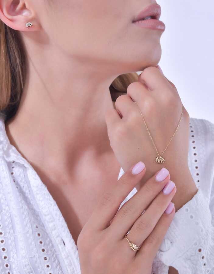 Gold Elephant Necklace