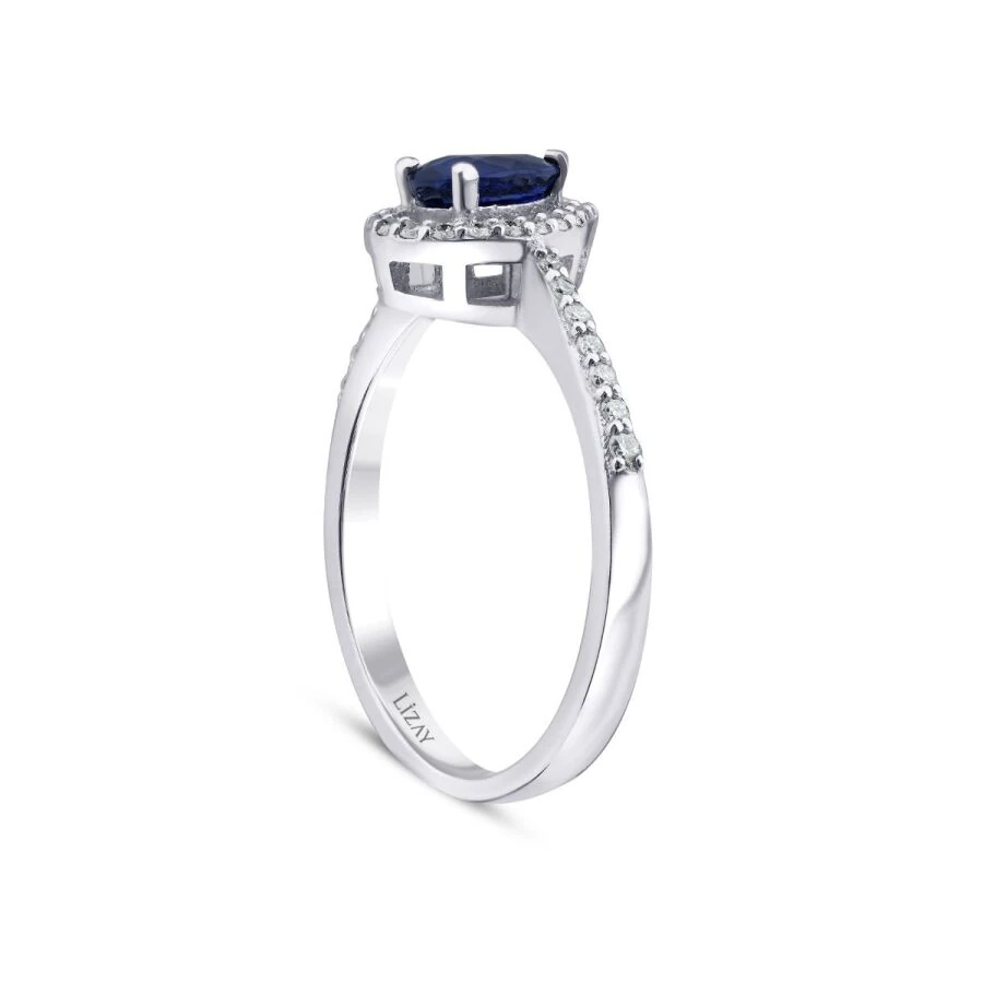 0.63 Carat Diamond Sapphire Ring