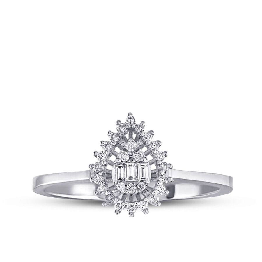 0.22 Carat Diamond Pear Ring