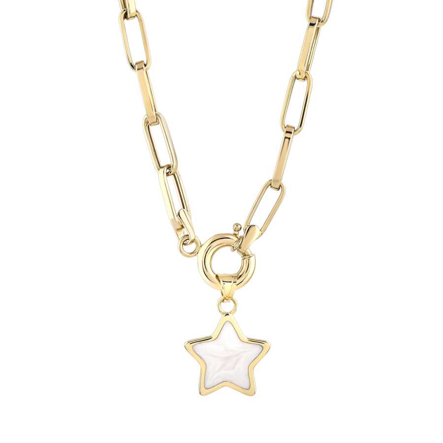 Gold Paperclip Star Necklace