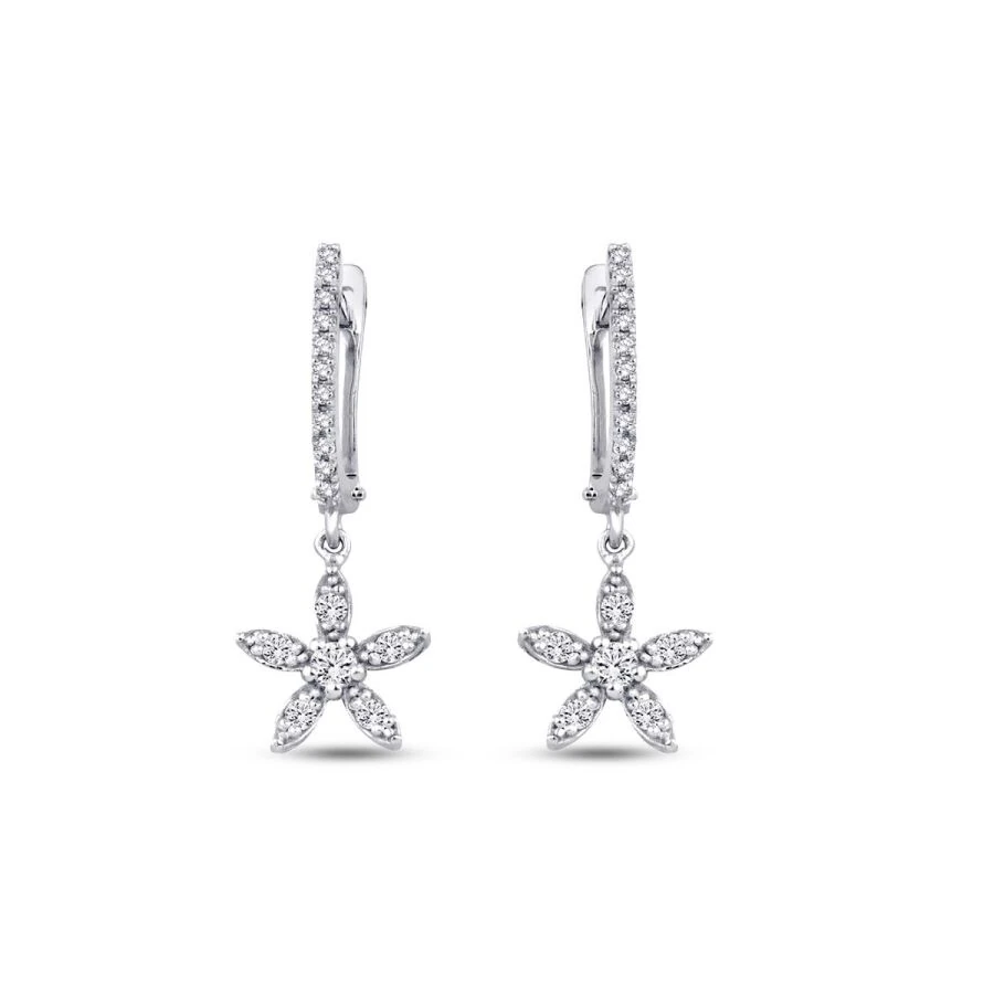 0.35 Carat Diamond Flower Earrings