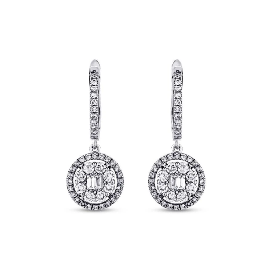 1.32 Carat Diamond Baguette Earrings