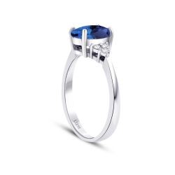 2.27 Carat Diamond Oval Sapphire Ring