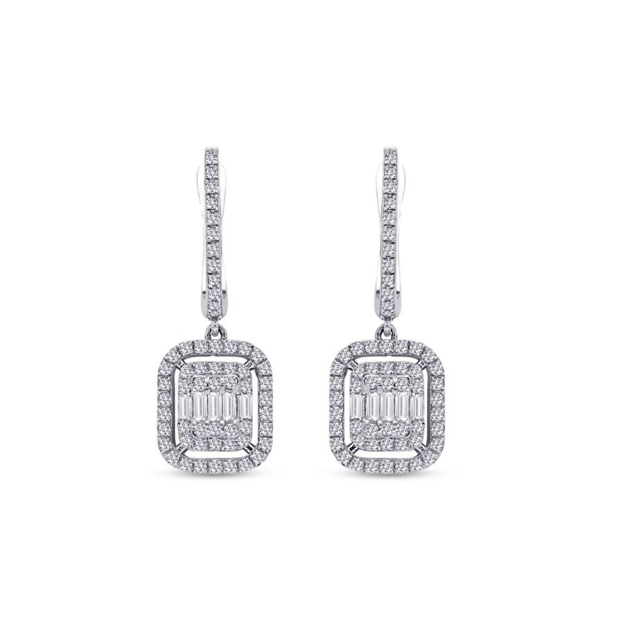 0.86 Carat Diamond Baguette Earrings