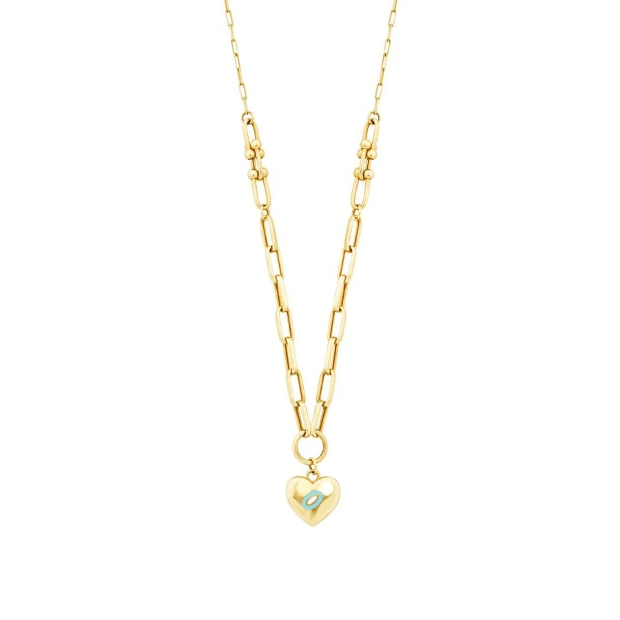 Gold Heart Paperclip Necklace