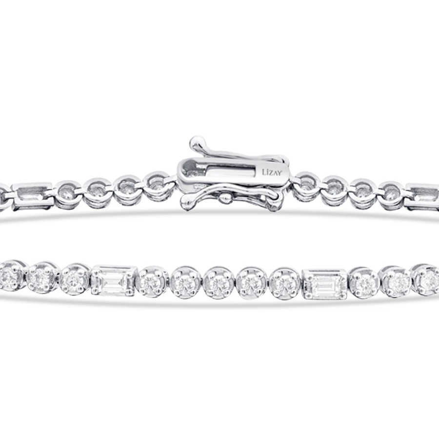 1.37 Carat Diamond Baguette Tennis Bracelet