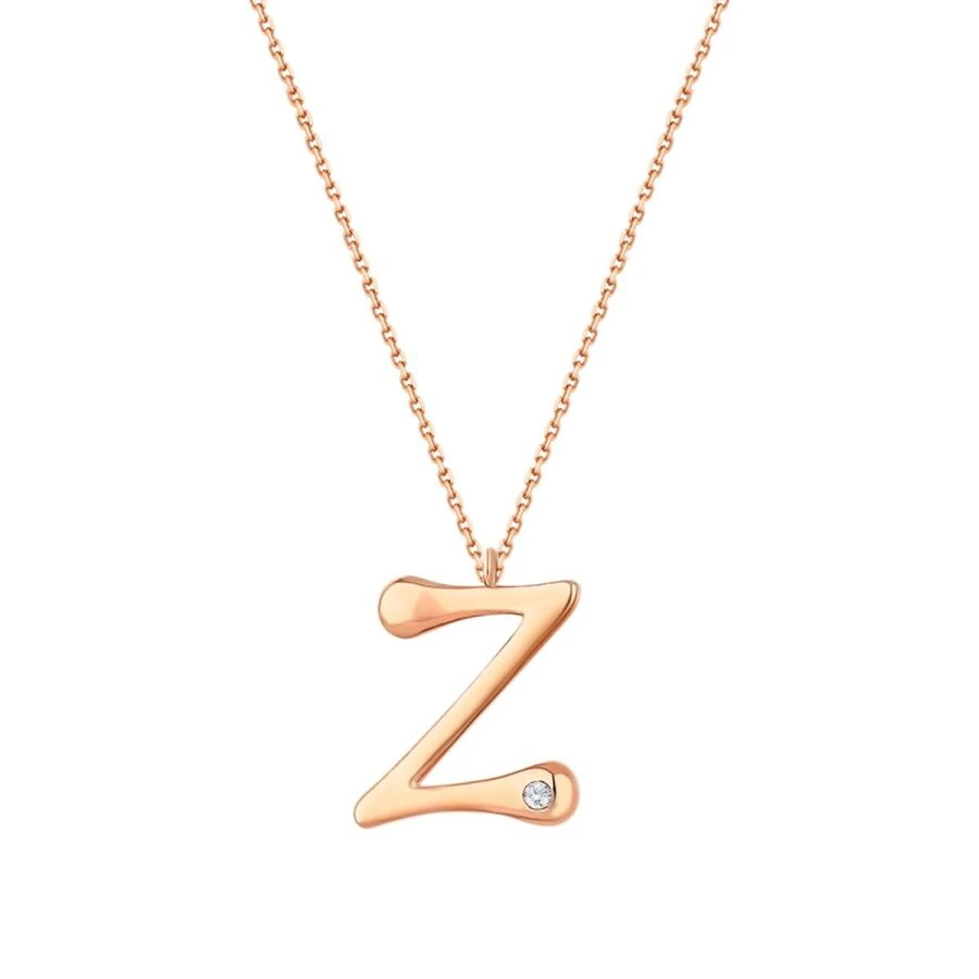 0.02 Carat Diamond Letter Z  Necklace