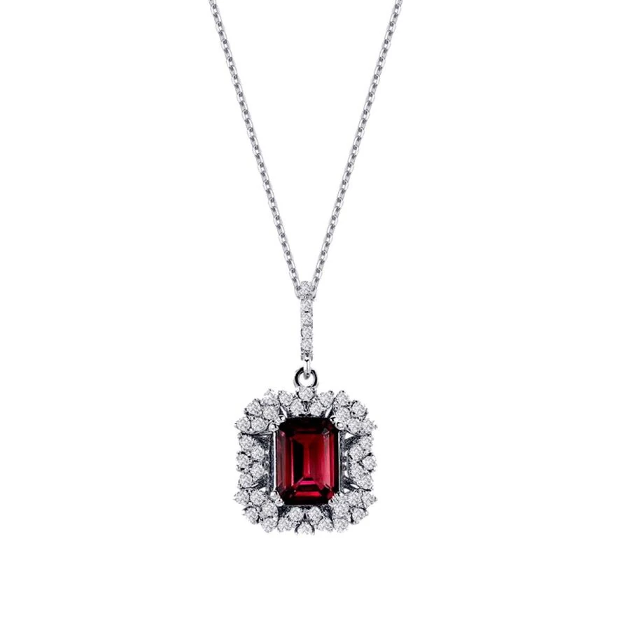 1.40 Carat Diamond Ruby Necklace