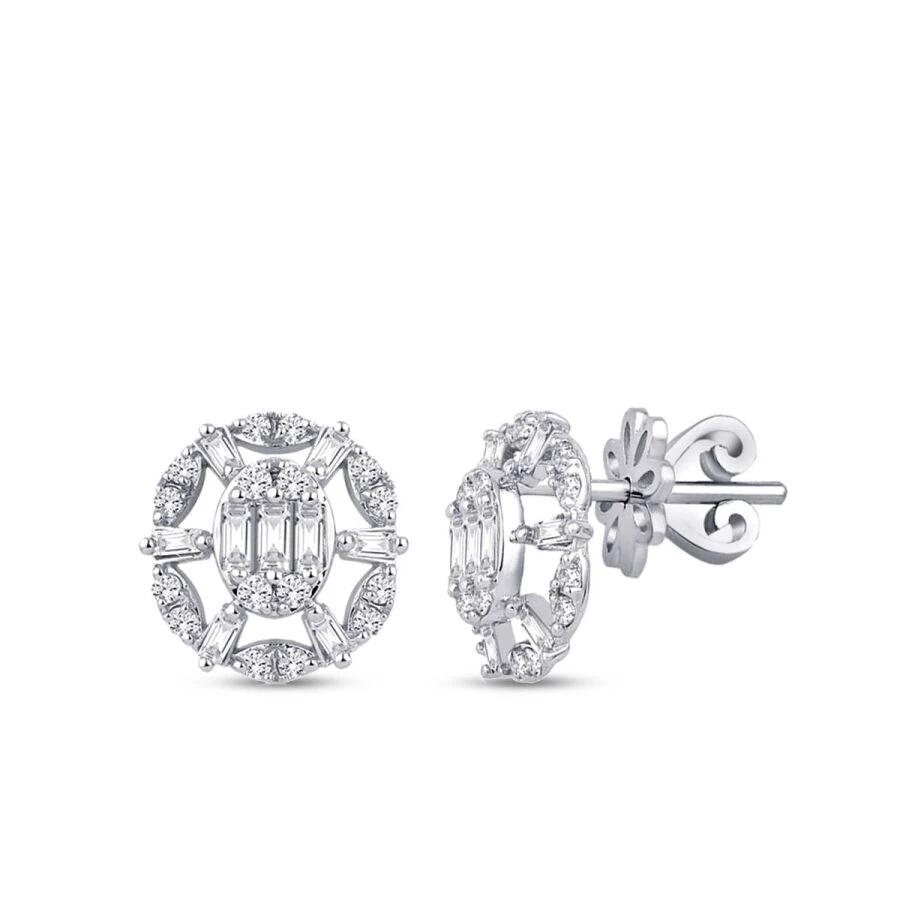 0.46 Carat Diamond Baguette Earrings