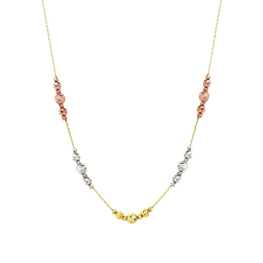 Gold Three-Tone Doric Chain Necklace